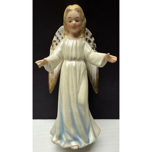 Vintage Enesco Japan Hand Painted Porcelain Angel Harold Guardian As Is